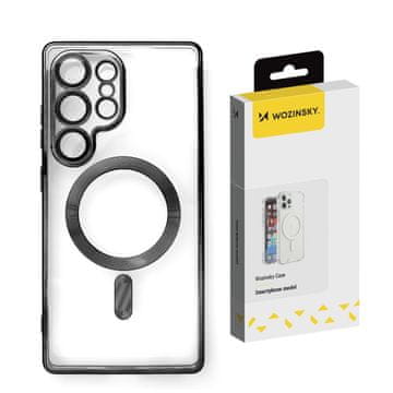 WOZINSKY Ohišje za hrbtno stran za Samsung Galaxy S25+ Electroplated Case z Magsafe – črno