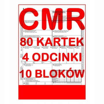 Tovorni list CMR 80 listov - 4 razdelki - 20 kompletov - 10 kosov.