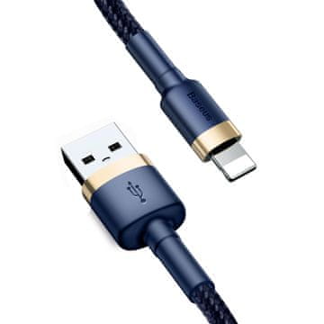 BASEUS Kabel Cafule USB-A – iPhone Lightning 2,4 A QC 3.0, 1 m – modro-zlata