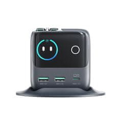 Joyroom 5-portni namizni polnilnik z 2 zložljivima kabloma GaN 140W - siv