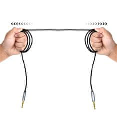 Choetech AUX avdio kabel za zvočnik, 2x mini jack 3,5 mm (moški), 1,2 m – črn