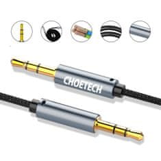 Choetech AUX avdio kabel za zvočnik, 2x mini jack 3,5 mm (moški), 1,2 m – črn