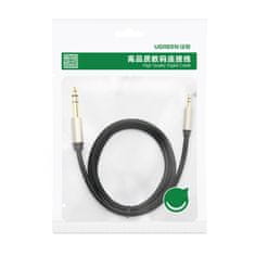 Ugreen Avdio kabel s prehodnikom TRS mini jack 3,5 mm – jack 6,35 mm, 2 m, siv