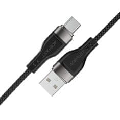 AceFast Kabel USB-A – USB-C 3A z magnetnim organizatorjem, dolžina 1,2 m – črn