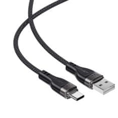 AceFast Kabel USB-A – USB-C 3A z magnetnim organizatorjem, dolžina 1,2 m – črn