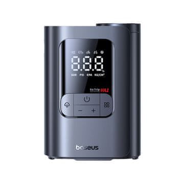 BASEUS Akumulatorski kompresor s 3 šobami 150PSI 26 l/min 82W - črn