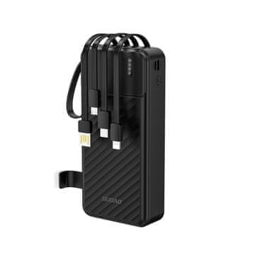 DUDAO Powerbank K11 Pro 20000mAh z vgrajenimi kabli – črn