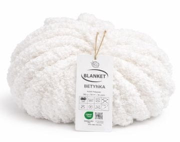 shumee Debela 300g ženiljska preja za pletenje s prsti, bela 301