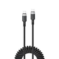 AceFast Spiralni kabel USB-C – USB-C 480 Mb/s 3 A 1,2 m – črn