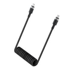 AceFast Spiralni kabel USB-C – USB-C 480 Mb/s 3 A 1,2 m – črn