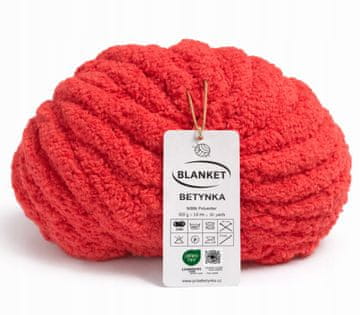 shumee Debela 300g preja za pletenje s prsti, rdeča, 318