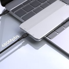 DUDAO USB-C kabel 65 W, 1 m – črn