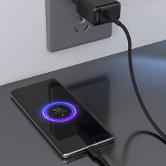 DUDAO USB-C kabel 65 W, 1 m – črn