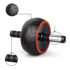 WOZINSKY Kolo za vadbo trebušnih mišic (ab wheel) s podlogo – črno