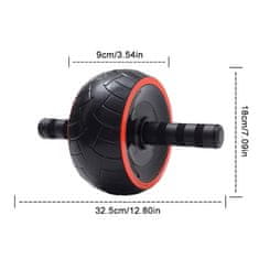 WOZINSKY Kolo za vadbo trebušnih mišic (ab wheel) s podlogo – črno