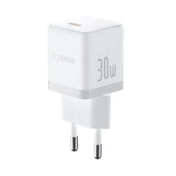 BASEUS Palm 30 W USB-C napajalnik za omrežno napajanje – bel