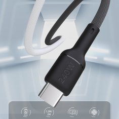 DUDAO USB-C PD 240W 1,2 m kabel - črn