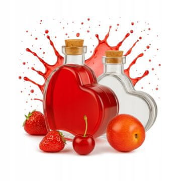 shumee Steklenica v obliki srca 250 ml steklene steklenice za poročno darilo liker vinski sok
