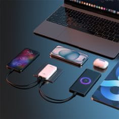 DUDAO Ultra tanek GaN potovalni stenski polnilnik 65 W USB-A USB-C PD eu/zda - bel