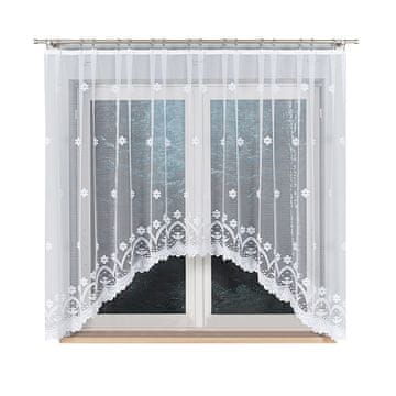 shumee Florentyna - Že izdelana žakard zavesa z izrezom na dnu - 330x160 cm - bela