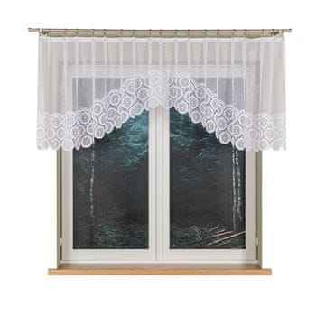 shumee Malwina - Že izdelana žakard zavesa z izrezom na dnu - 310x80 cm - bela -