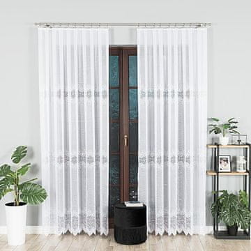 shumee Violetta - Že izdelana žakard zavesa z ravnim robom - 300x250 cm - bela -