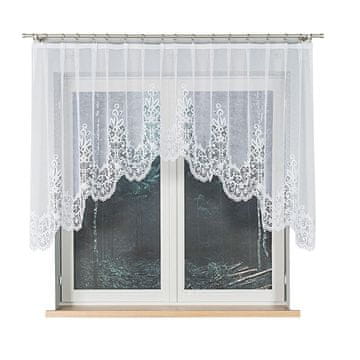 shumee Berenika - Že izdelana žakard zavesa z izrezom na dnu - 330x120 cm - bela