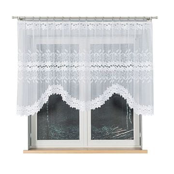 shumee Bastia - Že izdelana žakard zavesa z izrezom na dnu - 250x120 cm - bela -