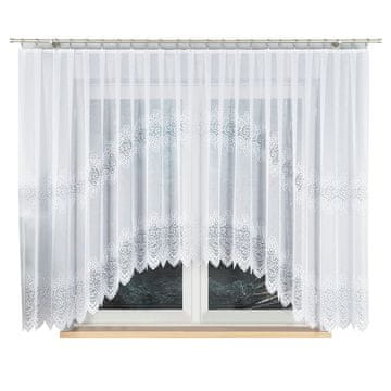 shumee Violetta - Že izdelana žakard zavesa z izrezom na dnu - 400x160 cm - bela