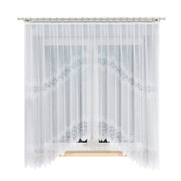 shumee Violetta - Že izdelana žakard zavesa z izrezom na dnu - 300x180 cm - bela