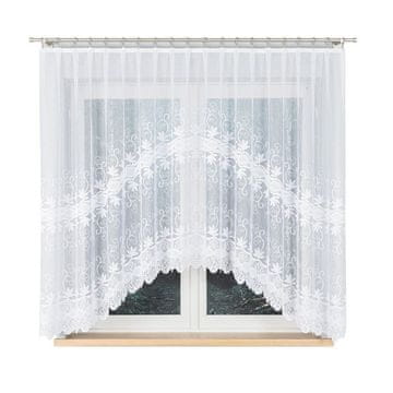 shumee Jowita - Že izdelana žakard zavesa z izrezom na dnu - 300x160 cm - bela -