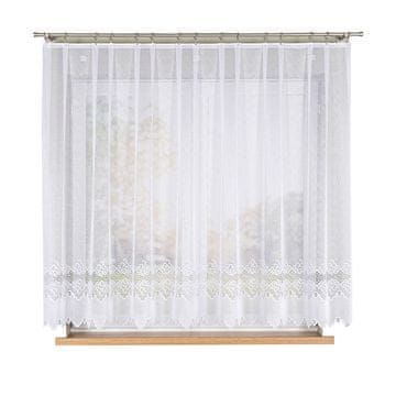 shumee Modesta - Že izdelana žakard zavesa z ravnim robom - 300x160 cm - bela -