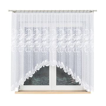 shumee Iwona - Že izdelana žakard zavesa z izrezom na dnu - 300x160 cm - bela -