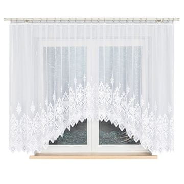 shumee Ludmila - Že izdelana žakard zavesa z izrezom na dnu - 400x160 cm - bela