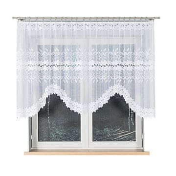 shumee Bastia - Že izdelana žakard zavesa z izrezom na dnu - 300x120 cm - bela