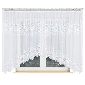 shumee Celina - Že izdelana žakard zavesa z izrezom na dnu - 400x160 cm - bela