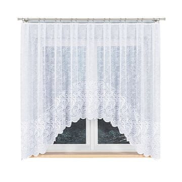 shumee Kinga - Že izdelana žakard zavesa z izrezom na dnu - 300x160 cm - bela