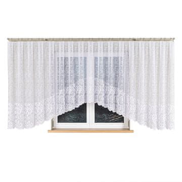 shumee Kinga - Že izdelana žakard zavesa z izrezom na dnu - 600x160 cm - bela
