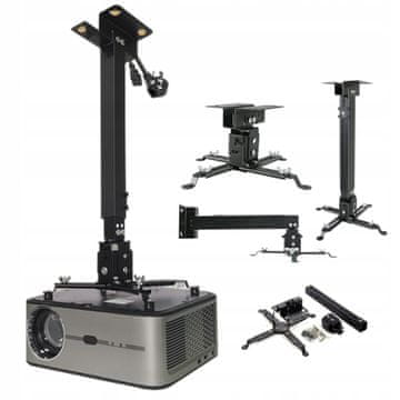 ZENWIRE Nosilec za projektor Zenwire, črn, 4-v-1, stropni, stenski, do 25 kg