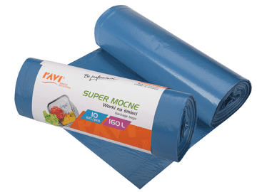 shumee Ravi vreče za smeti 160L super močne 100X130CM 10 kosov ldpe modre