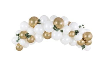 shumee Balonska girlanda PartyDeco bela in zlata 200 cm 1 paket 60 kosov