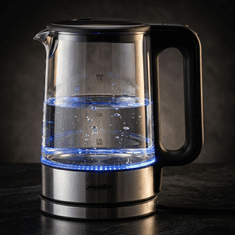 Mesko MS 1301 črn steklen grelnik vode 1,7 l z regulacijo temperature.