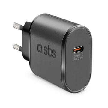 SBS Mrežni polnilnik Power Delivery USB-C 25 W – črn