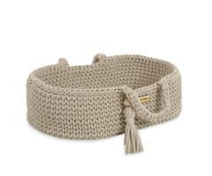 MY SWEET BABY Nosilec za punčke Moses Basket boho bombaž - svetlo bež