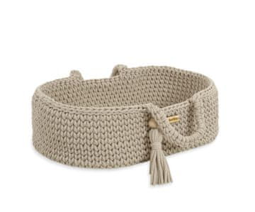 MY SWEET BABY Nosilec za punčke Moses Basket boho bombaž - svetlo bež