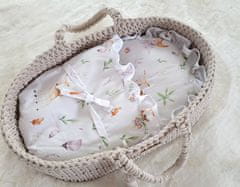 MY SWEET BABY Nosilec za punčke Moses Basket boho bombaž - svetlo bež