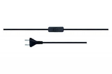 F-ELEKTRO Priključni kabel s stikalom, črn ploščat, OMYp 2x0,75