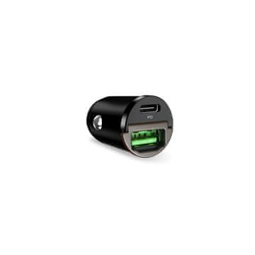 Puro Avtomobilski polnilnik USB-C USB-A PD - črne barve