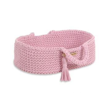 MY SWEET BABY Nosilec za punčke Moses Basket BOHO iz bombaža - roza