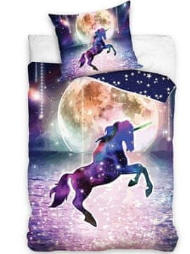 Carbotex Bombažna posteljnina 160x200 Samorog Luna Zvezde